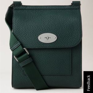 Authentic Mulberry Antony Small Leather Crossbody in Mulberry Green NWT